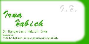 irma habich business card